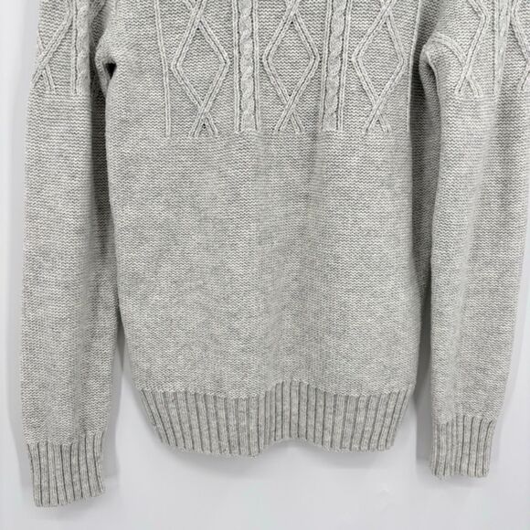 American Eagle Men's Popover Sweater, Size Med, Gray, Shawl Collar Cable Knit - Picture 6 of 9